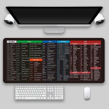 Multilingual Keyboard Shortcuts Mouse Pad - InspiredGrabs.com